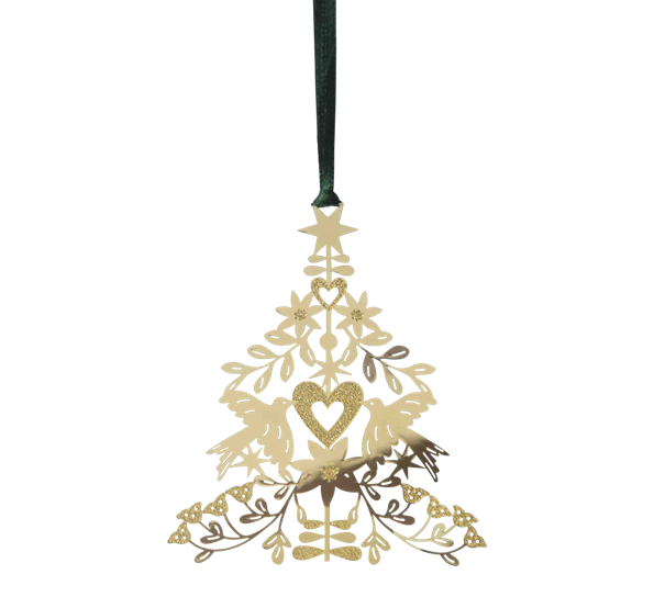 Juletrepynt ornament juletre 8,5 cm gull Pluto Design