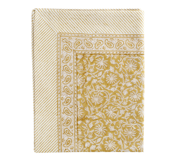 Margerita duk gul oliven 150x350 cm fra Chamois