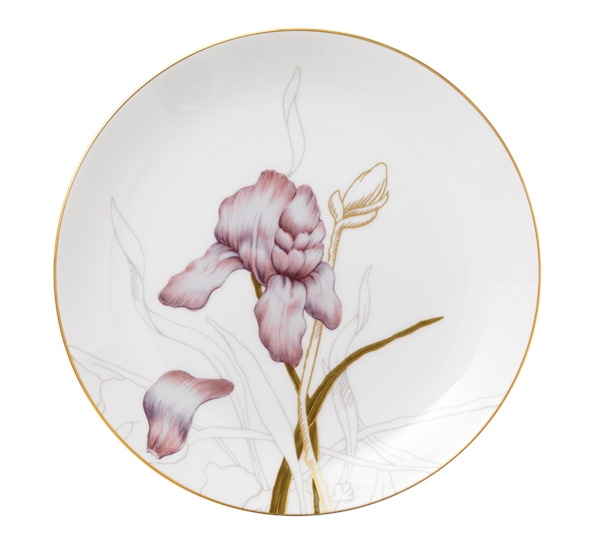 Flora asjett 22 cm iris
