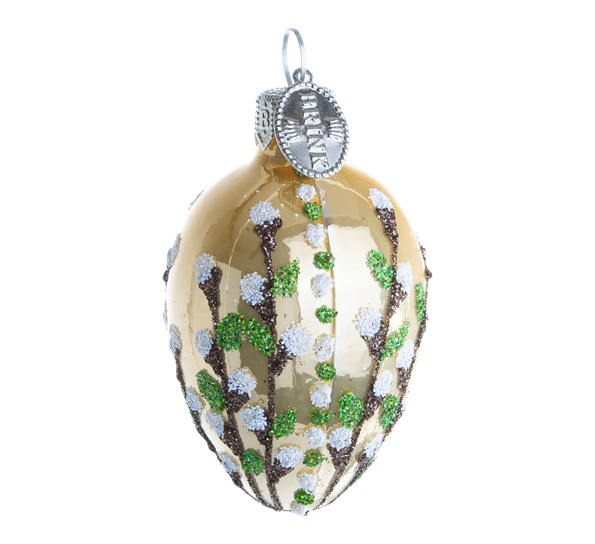 Påskeegg 6 cm glass gylden fra Brink Nordic