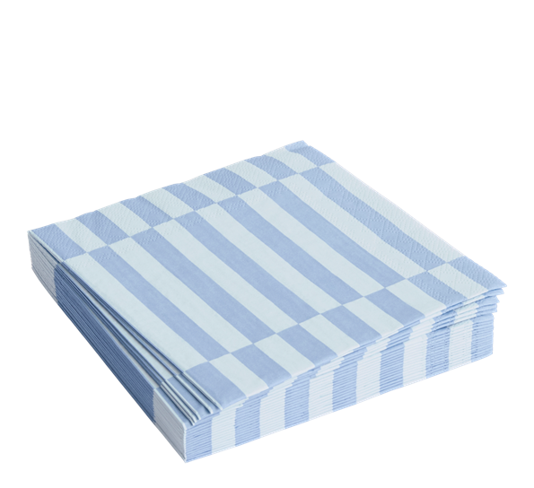 Pattern lunsjservietter striper 20-pk lyseblå støvblå fra HAY