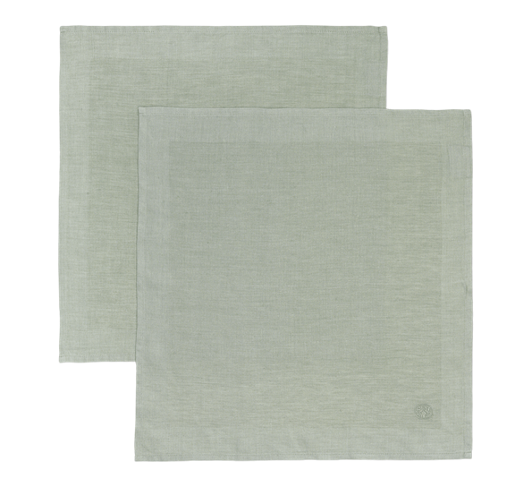 Plain linservietter 2-pk 45x45 cm lys grønn fra Georg Jensen Damask