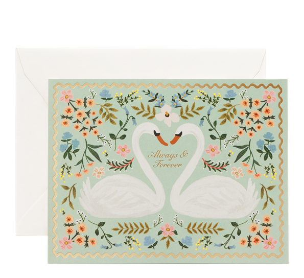 <p>Bryllupskort Always And Forever Swans fra Rifle Paper Co.</p>
