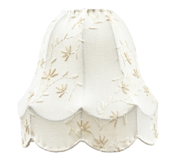 Lampeskjerm brodert offwhite ByTiMo