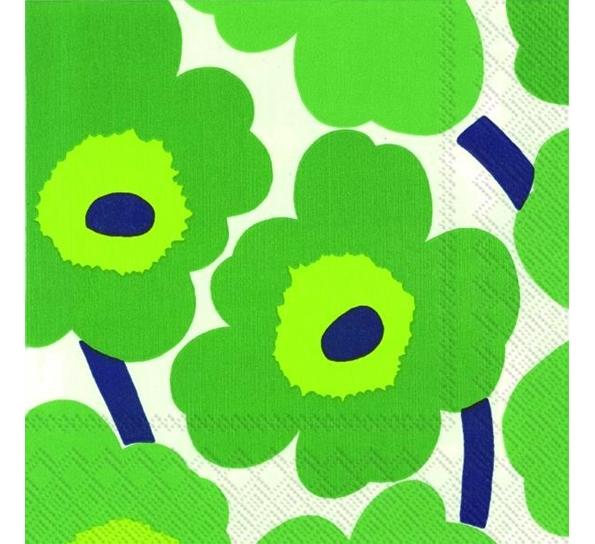 Marimekko Unikko grønne kaffeservietter Ihr