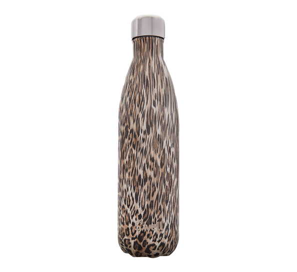 Drikkeflaske 7,5dl Textile khaki cheeta fra S`well
