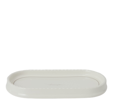 Fat oval 20,5x11,8 cm hvit beige