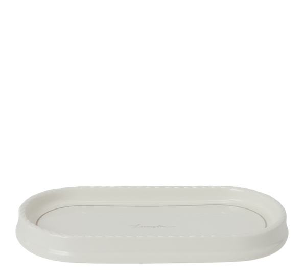 Fat oval 20,5x11,8 cm hvit beige Lexington