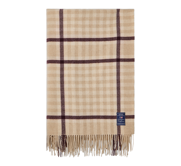 Checked ullpledd 130x170 cm beige Lexington