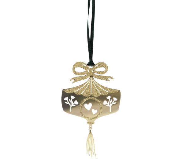 Juletrepynt ornament 8,5 cm gull fra Pluto Design