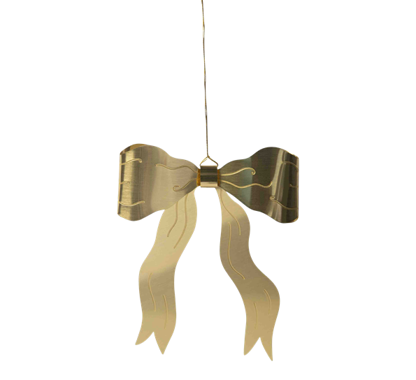 Juletrepynt ornament sløyfe 10 cm gull fra Pluto Design