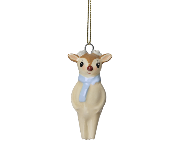 Ornament rådyr 6,5 cm beige fra Pluto Design