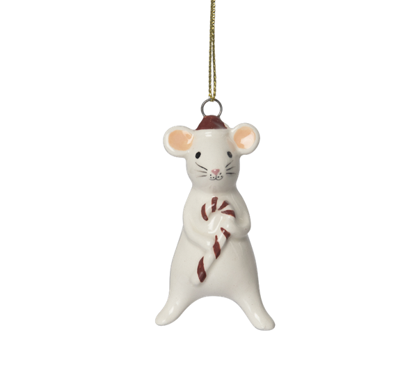 Ornament mus 6,5 cm hvit fra Pluto Design