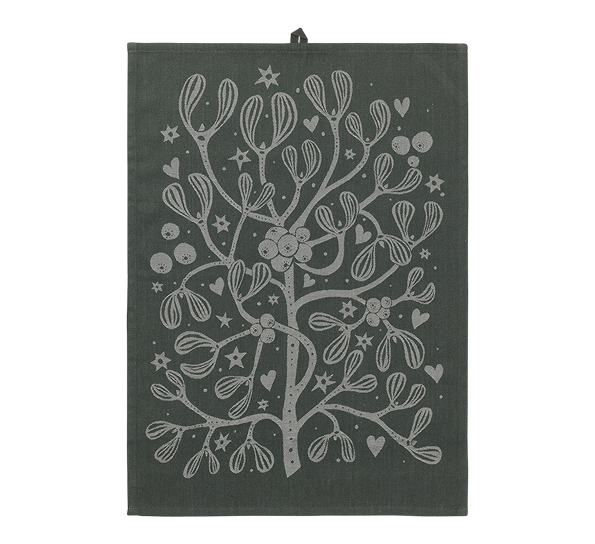 Misteltein kjøkkenhåndkle 70x50 cm mørkegrønn fra Ferm Living