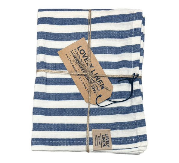 Misty kjøkkenhåndkle 45x70 cm edge denim blue fra Lovely Linen