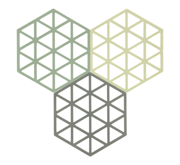 Bordskåner Triangles 3 stk rosemary matcha oliven taupe fra Zone