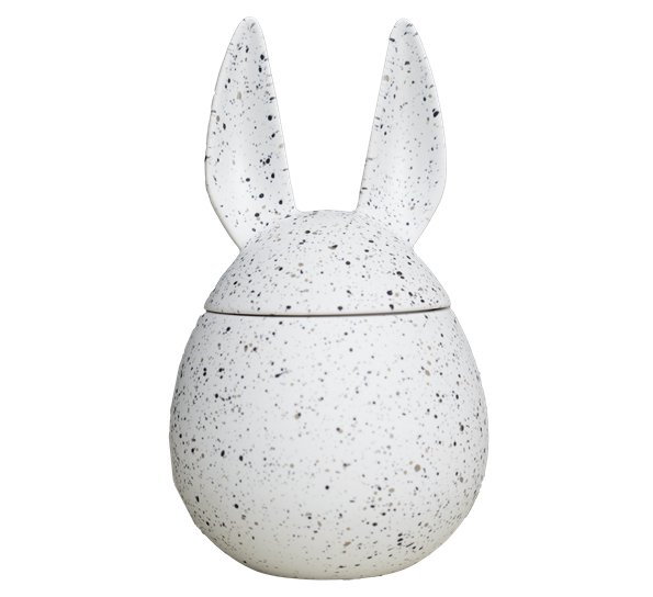Eating Rabbit krukke white dot ø11,5cm h20cm fra DBKD
