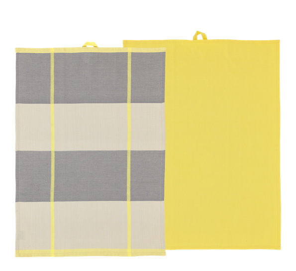 Blocks kjøkkenhåndkle 50x70 cm 2-pk gul fra Södahl
