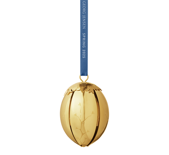Påskeegg 2025 rustfritt stål med 18K gull fra Georg Jensen