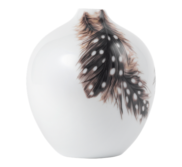 Årets vase 2025 fjær av perlehøns 13 cm fra Royal Copenhagen