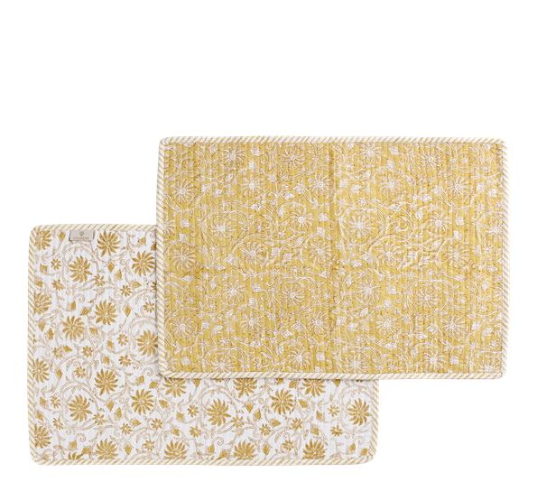 Margerita spisebrikke 2-pk gul oliven 35x50cm fra Chamois