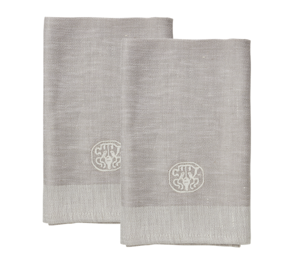 Plain linservietter 2-pk 45x45 cm lys grå fra Georg Jensen Damask