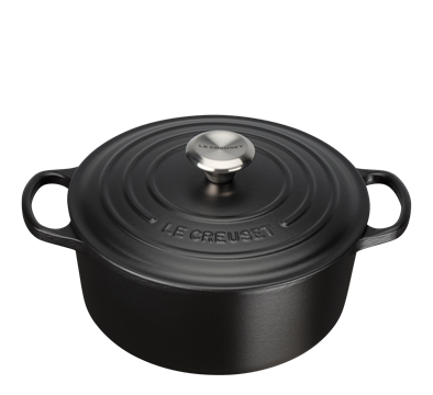 Jerngryte rund 5,3l 26cm matt sort