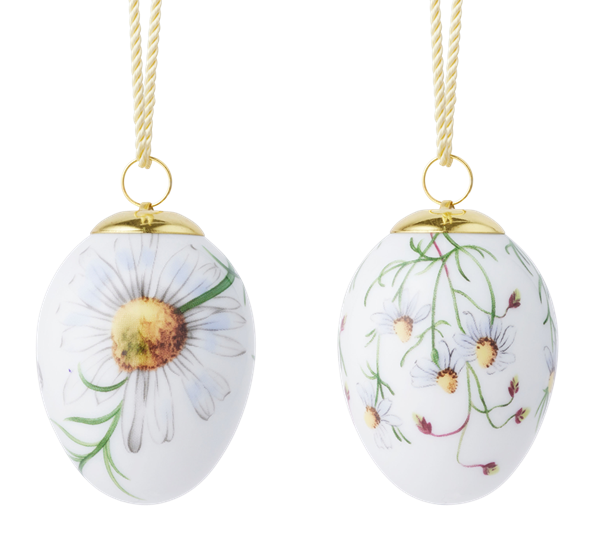 Påskeegg 2026 Kamilleblomst 2 stk 6 cm fra Royal Copenhagen