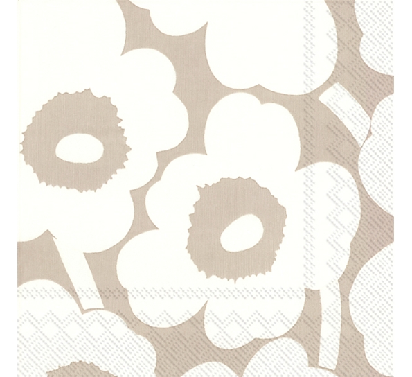 Marimekko Unikko lin krem lunsjservietter Ihr