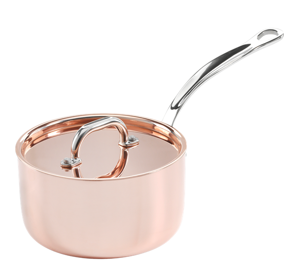 Copper Induction kasserolle med lokk 1,5l kobber fra Samuel Groves