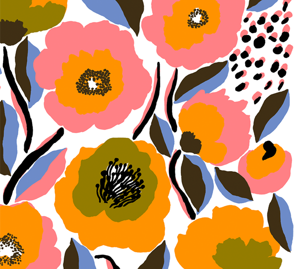 Marimekko Rosarium hvit lunsjservietter fra Havi