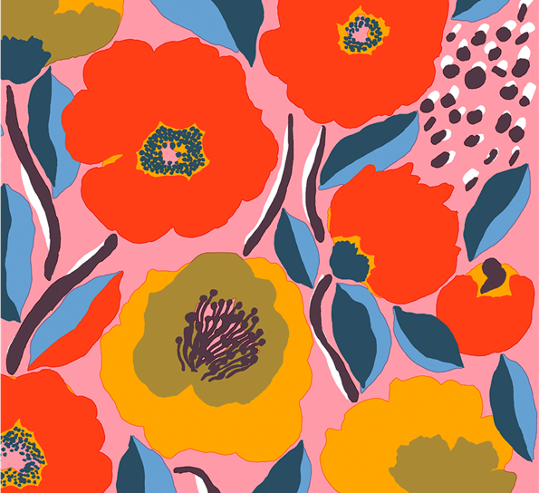 Marimekko Rosarium rosa lunsjservietter fra Havi