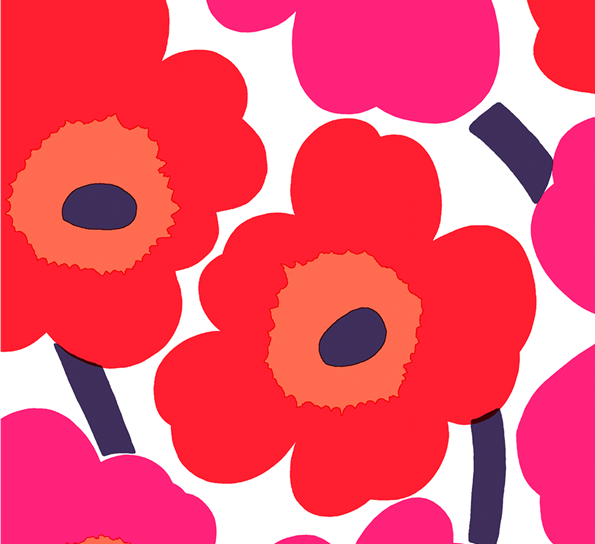 Marimekko Unikko rød lunsjservietter Havi  Vinding