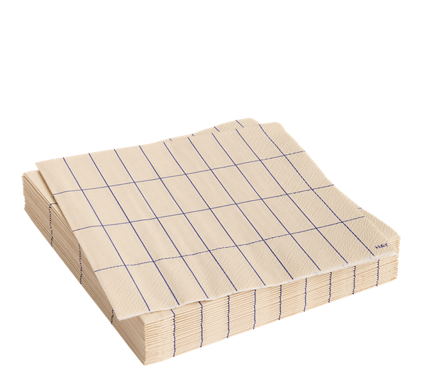 Pattern lunsjservietter ruter 20pk offwhite blå fra HAY