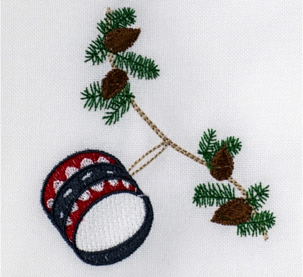 Juleserviett med tromme fra Langkilde & Søn