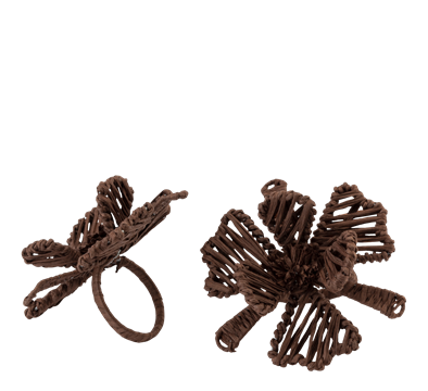 Flower serviettringer 2-pk sjokoladebrun