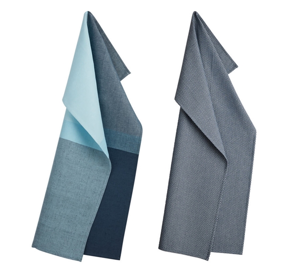 Colourblock Egypt kjøkkenhåndkle 2Pk Blue Silver fra Georg Jensen Damask