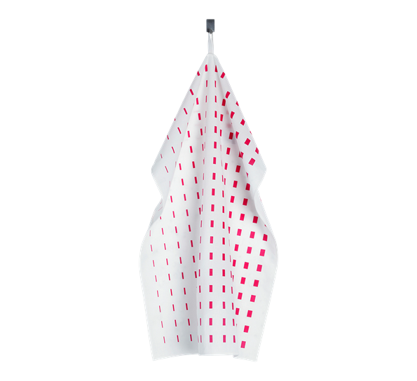 Kullervo kjøkkenhåndkle hvit rosa fra Marimekko