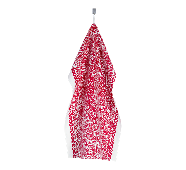 Kulkunen kjøkkenhåndkle hvit rød fra Marimekko