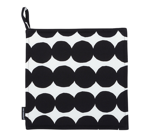Räsymatto gryteklut hvit sort. fra Marimekko