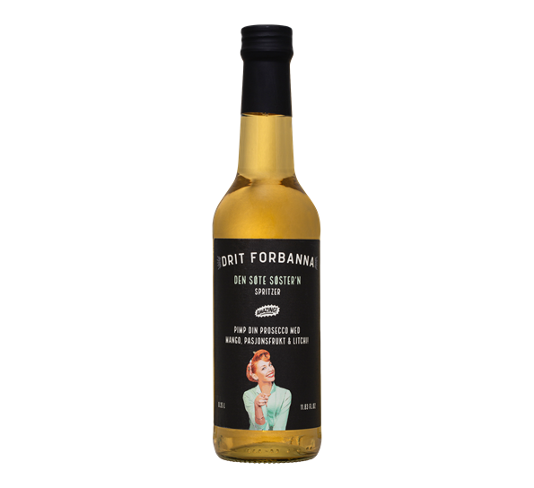 Den Søte Søster'n spritzer Pasjonsfrukt, Mango og Litchi 35 cl Drit Forbanna