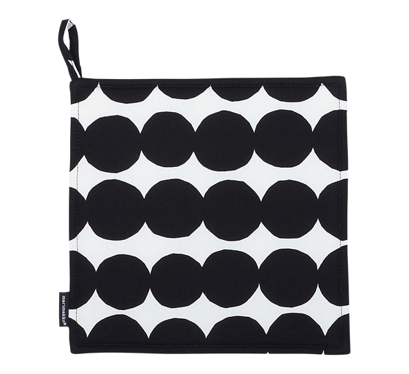 Räsymatto gryteklut hvit sort fra Marimekko