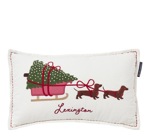 <p>Dog Sleigh pute bomullsfløyel hvit 30x50 cm Lexington</p>