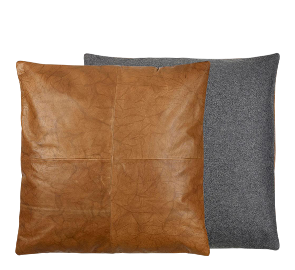 Pute lodge lær tobacco 60x60 cm fra Södahl