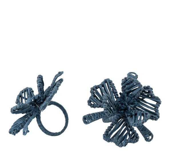 Flower serviettringer 2-pk blå Chamois