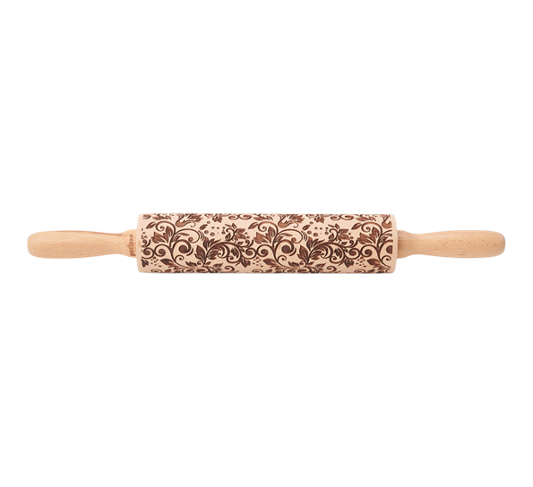 <p>Kjevle med bladmønster 20 cm bøk Patisse</p>
