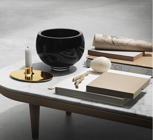Ilse skål medium sort glass fra Georg Jensen