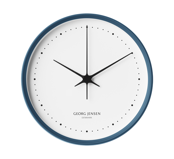 HK veggklokke 22 cm blå og hvit fra Georg Jensen