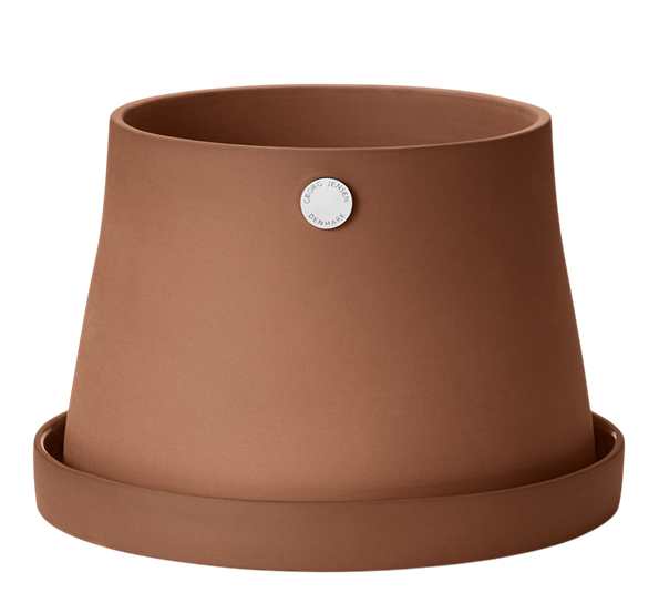 Terra blomsterkrukke med fat Ø16 cm fra Georg Jensen