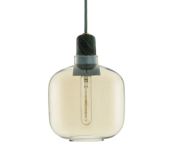 Amp lampe liten gull grønn fra Normann Copenhagen